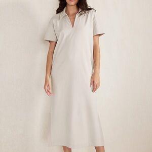 Haven Well Within XL Pockets Organic Cotton Interlock Collared Midi Dress NWOT